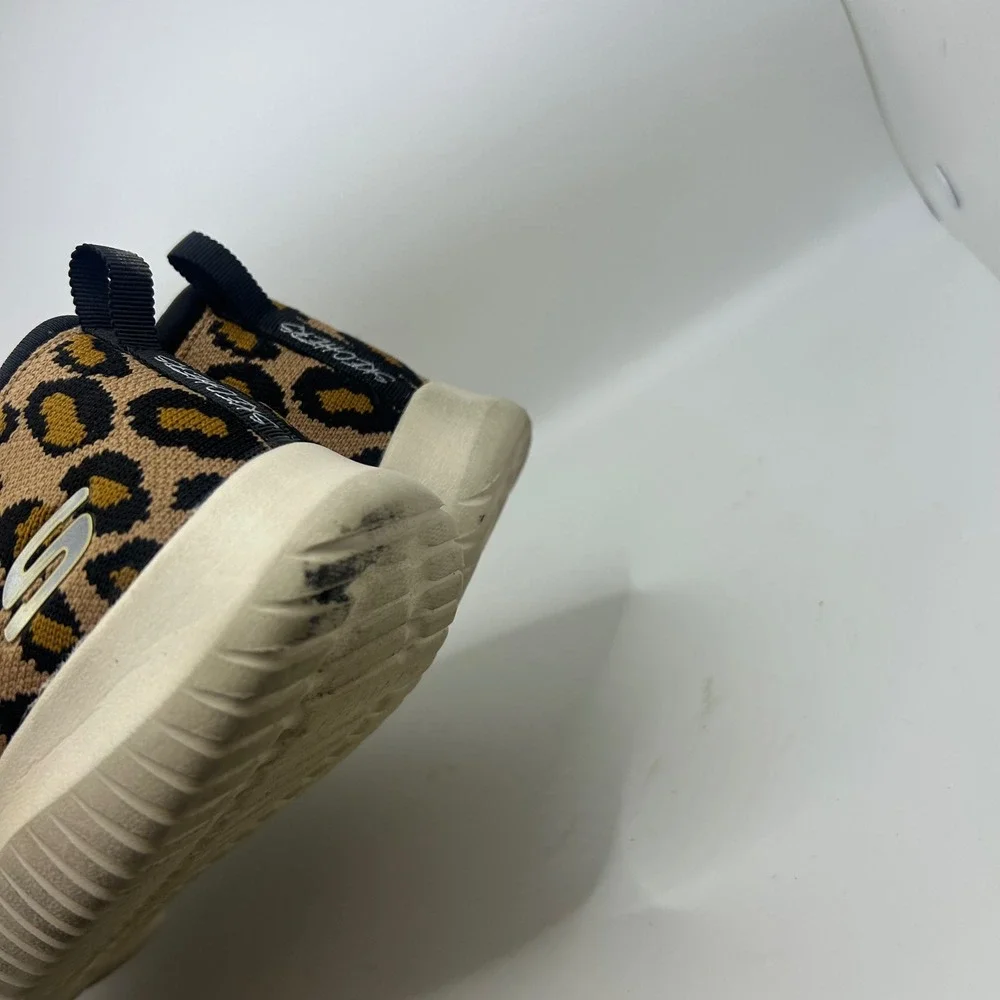 Skechers Ultra Flex Wildly Leopard Print Slip On Sneakers Tan Black 8